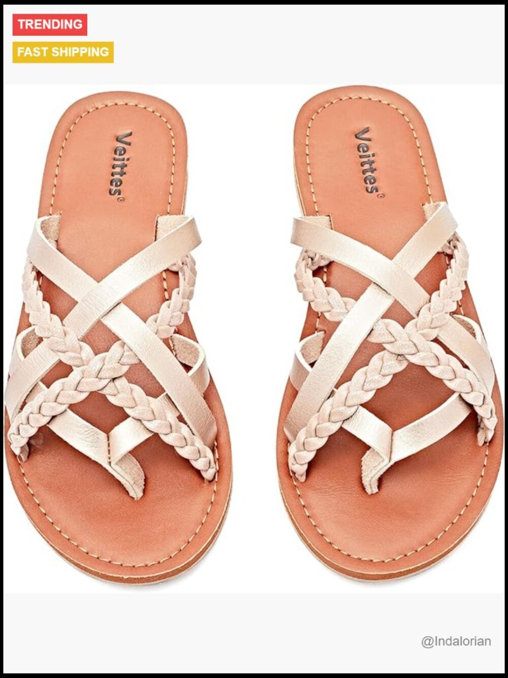 Microfiber Leather Flat Slide Sandals with Criss Cross Braided Straps